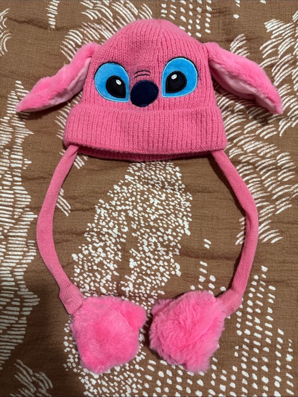 Pink Angel Earflap Beanie